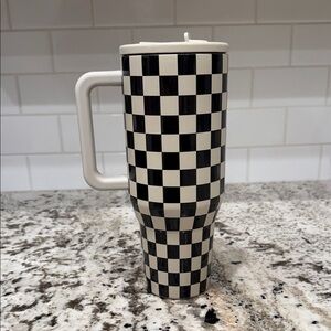 Checkered Black and White Tumbler